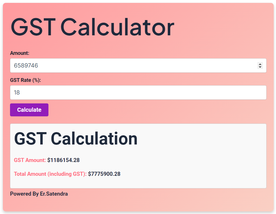 Free GST Calculator