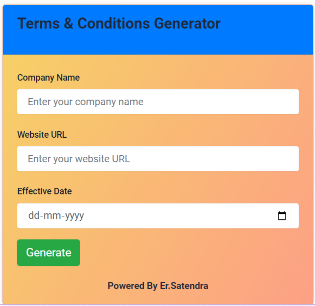 Terms and Conditions Generator