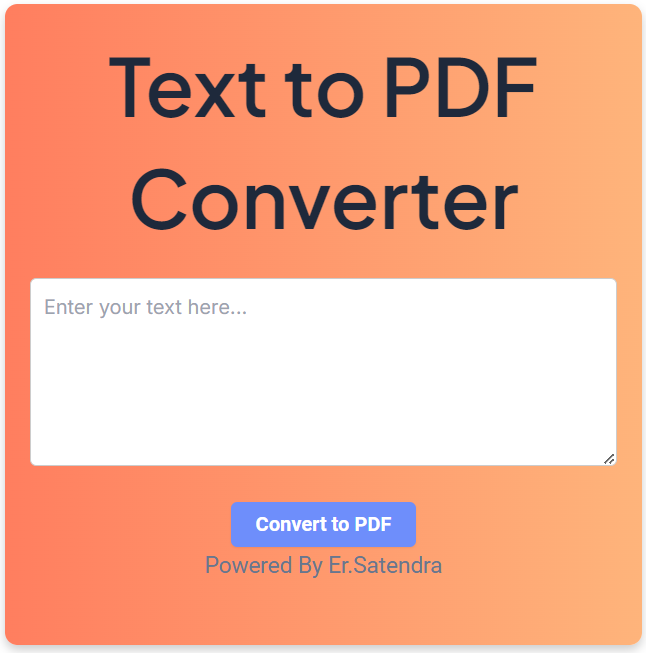 Text to PDF Converter