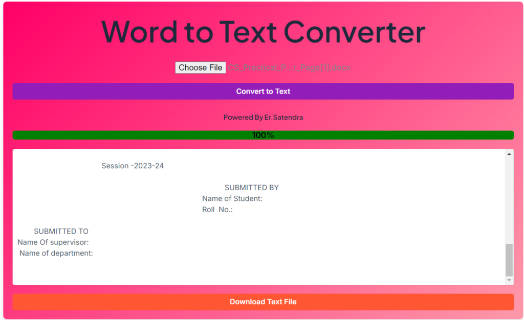 Free Word to Text Converter