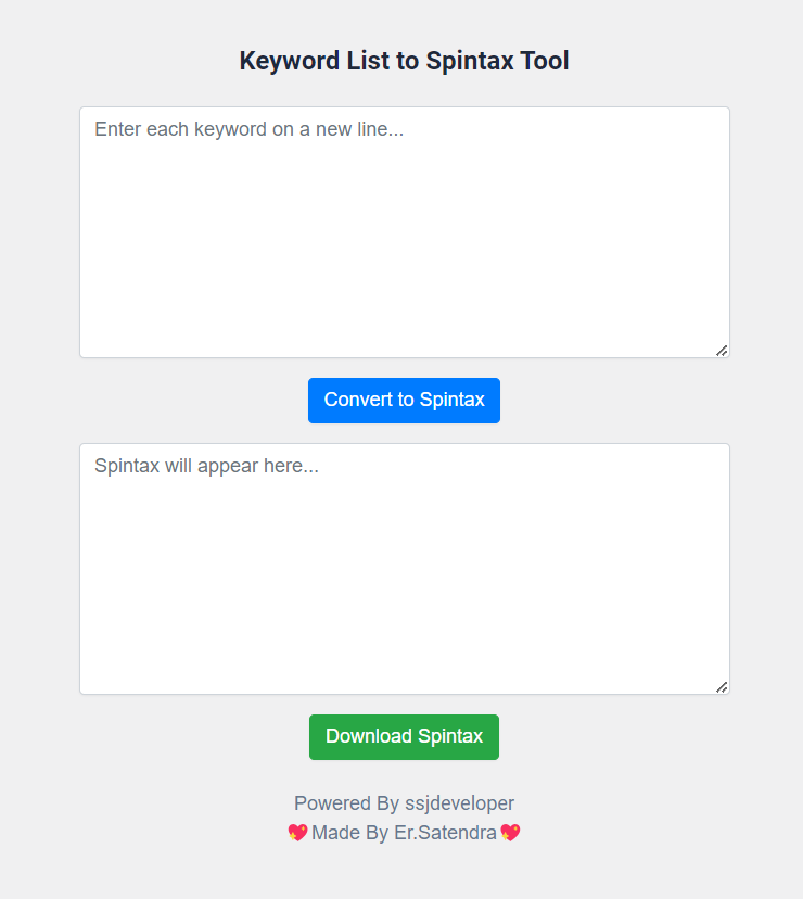 Keyword List to Spintax