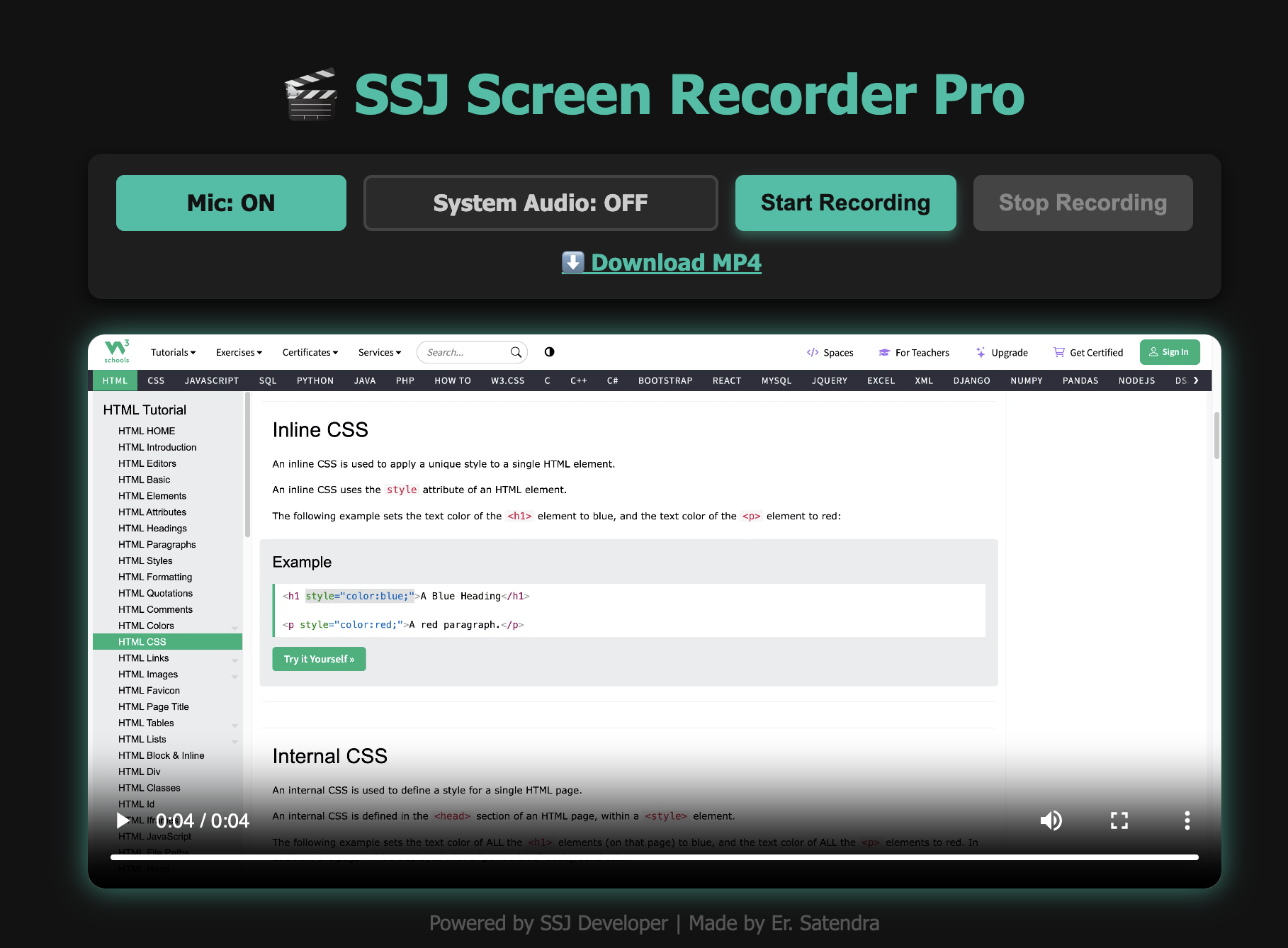 SSJ screen recording software